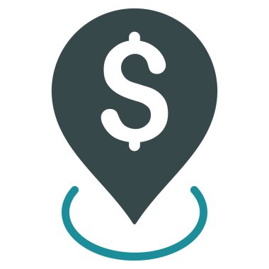 Banka yerleşim düz vektör simgesi