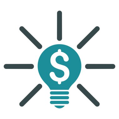 İş fikri ampul düz vektör simgesi