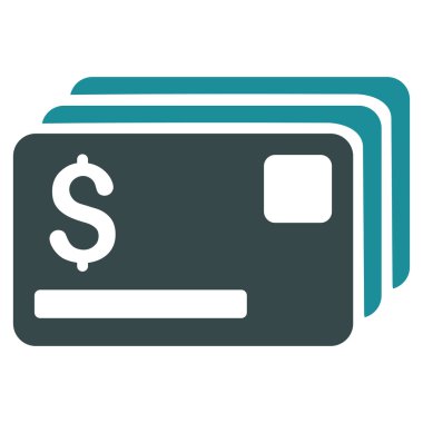 Kredi kartları düz vektör simgesi