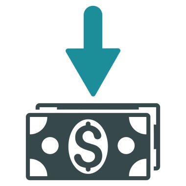 Doları banknot düz vektör simge olsun