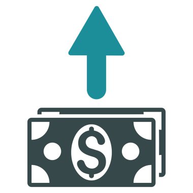 Banknot düz vektör simge göndermek