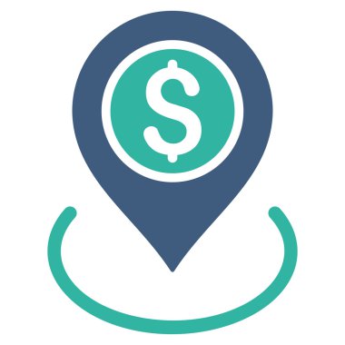 Banka düz vektör simgesi yerleştir