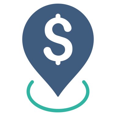 Banka yerleşim düz vektör simgesi