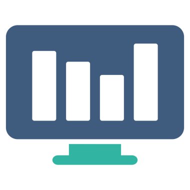 Çubuk grafik düz vektör simge izleme