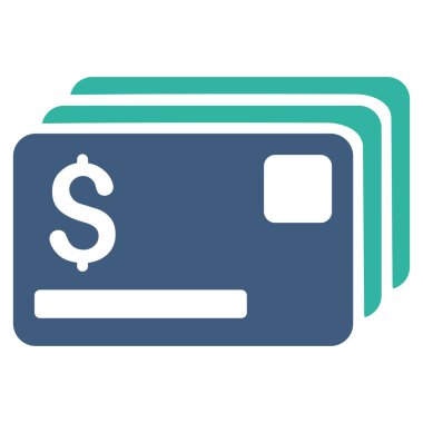 Kredi kartları düz vektör simgesi