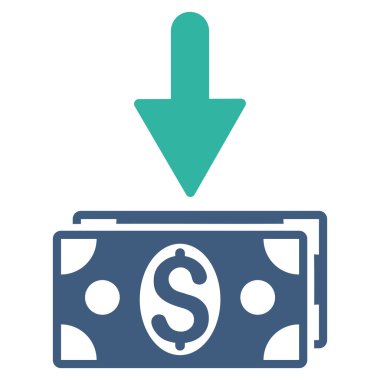 Doları banknot düz vektör simge olsun