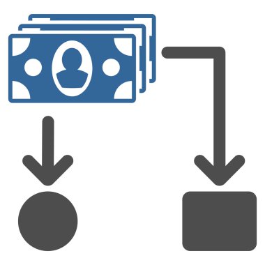 Nakit akışı düz vektör simgesi