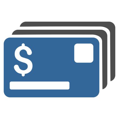 Kredi kartları düz vektör simgesi