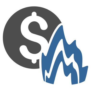 Yangın felaketi fiyat düz vektör simgesi