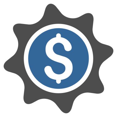 Para etiket düz vektör simgesi