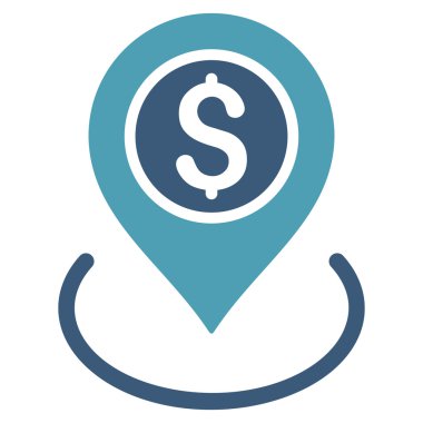 Banka düz vektör simgesi yerleştir