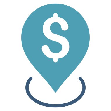 Banka yerleşim düz vektör simgesi