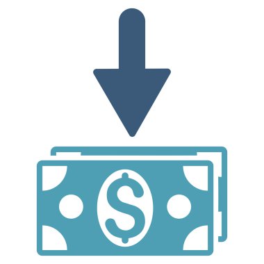 Doları banknot düz vektör simge olsun