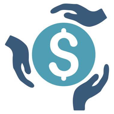 Para bakım el düz vektör simgesi