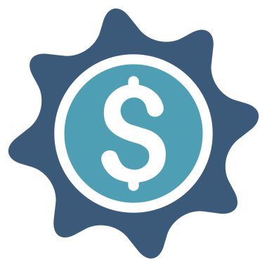 Para etiket düz vektör simgesi