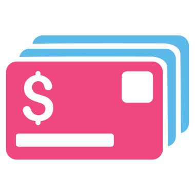 Kredi kartları düz vektör simgesi