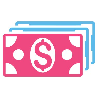 Doları banknot düz vektör simgesi