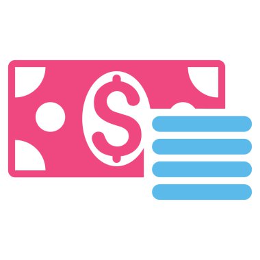 Doları nakit düz vektör simgesi