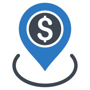 Banka düz vektör simgesi yerleştir