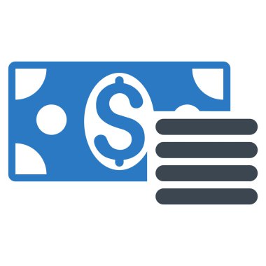 Doları nakit düz vektör simgesi