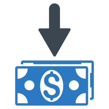 Doları banknot düz vektör simge olsun