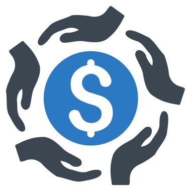 Para bakım el düz vektör simgesi