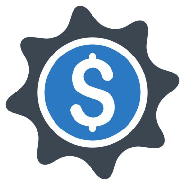 Para etiket düz vektör simgesi