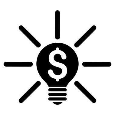 İş fikri ampul düz vektör simgesi