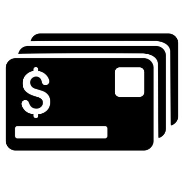 Kredi kartları düz vektör simgesi