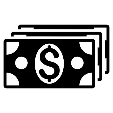Doları banknot düz vektör simgesi