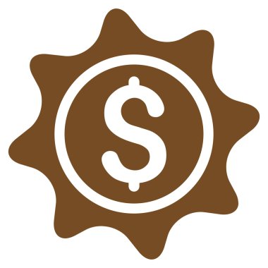 Para etiket düz vektör simgesi