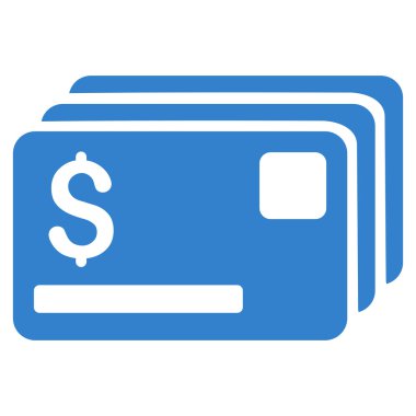 Kredi kartları düz vektör simgesi