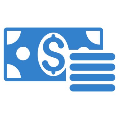 Doları nakit düz vektör simgesi