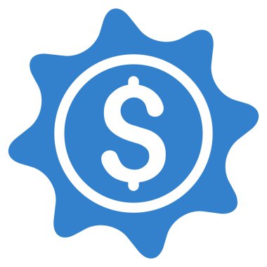 Para etiket düz vektör simgesi