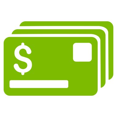 Kredi kartları düz vektör simgesi