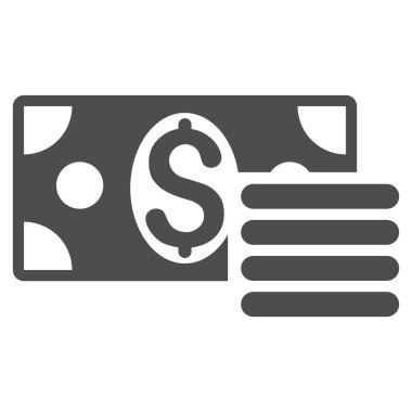 Doları nakit düz vektör simgesi