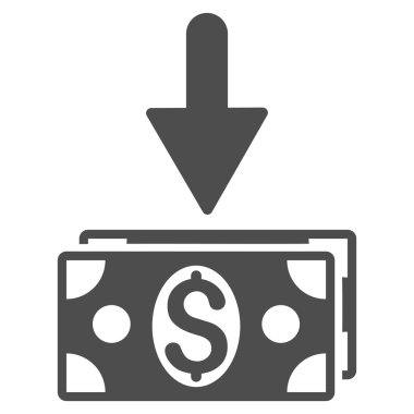 Doları banknot düz vektör simge olsun