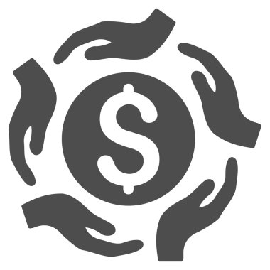 Para bakım el düz vektör simgesi