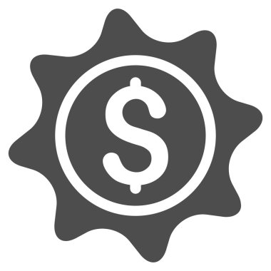 Para etiket düz vektör simgesi