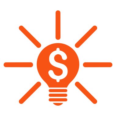 İş fikri ampul düz vektör simgesi