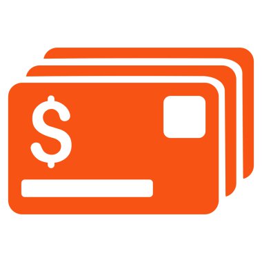 Kredi kartları düz vektör simgesi