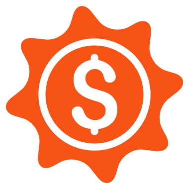 Para etiket düz vektör simgesi