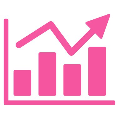 Çubuk grafik eğilim düz vektör simgesi