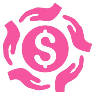 Para bakım el düz vektör simgesi