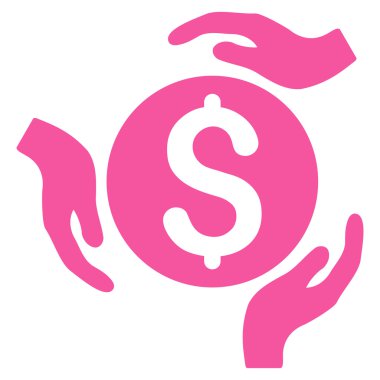 Para bakım el düz vektör simgesi