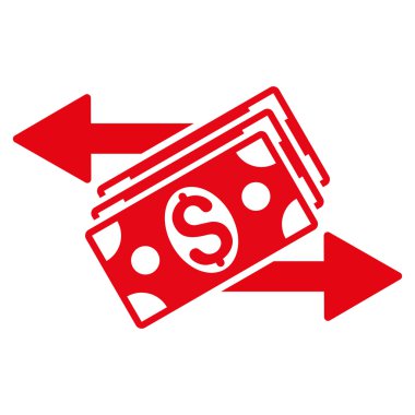 Doları banknot ödemeler düz vektör simgesi