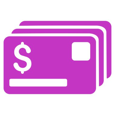 Kredi kartları düz vektör simgesi