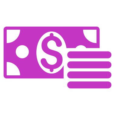 Doları nakit düz vektör simgesi