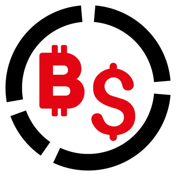 Bitcoin finanční schéma plochý vektorové ikony — Stockový vektor