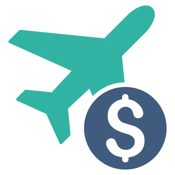 Precio del avión Flat Vector Icon — Vector de stock